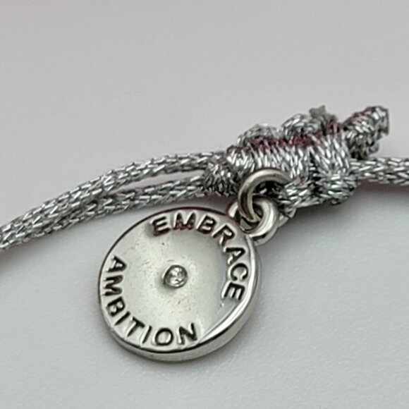 Tory Burch Embrace Ambition Bracelet Silver Adjustable Slider OS - Picture 3 of 5